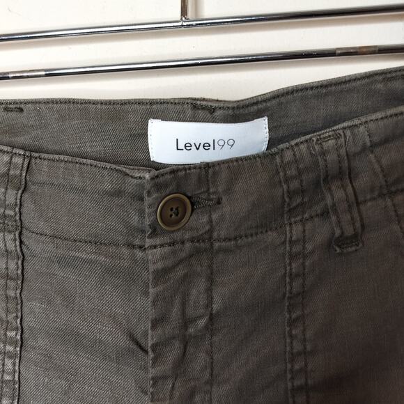 Level 99 Linen Blend Jogger Pants Green Tapered Ankle - Picture 6 of 10